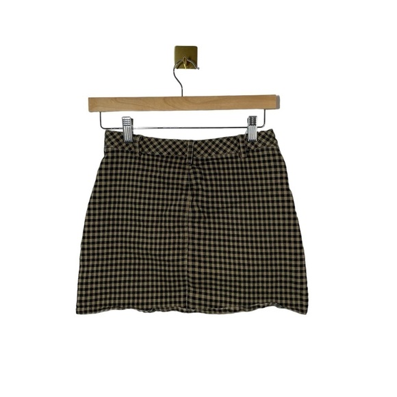 Kendall & Kylie Women’s Gingham Checkered Mini Skirt in Brown/Black Size M - Picture 12 of 13